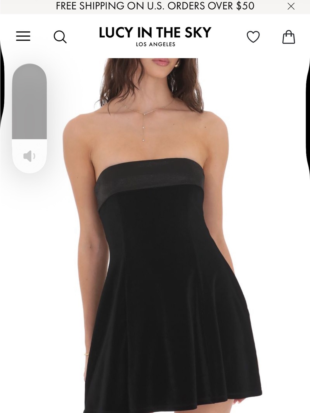 Lucy in the Sky Black Strapless Velvet Mini Dress